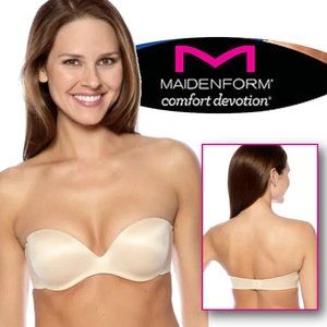 MAIDENFORM "Comfort Devotion" Strapless Demi Bra - NEW!
